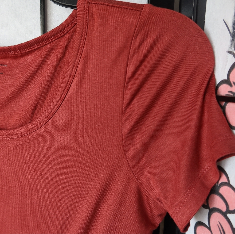 Daily Ritual Salmon Color Red Pink Ruched Prairie Maxi Sundress Size Medium - Picture 5 of 11
